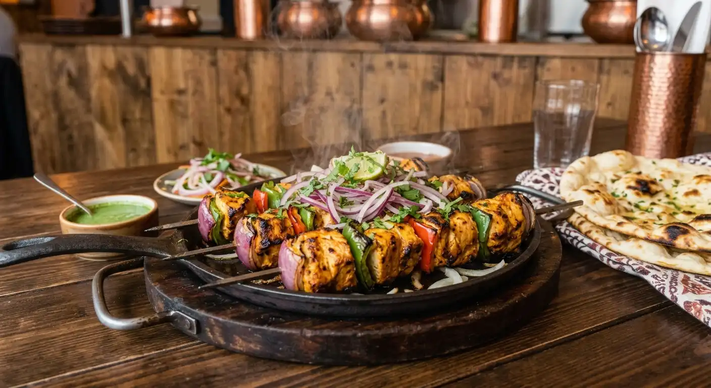 chicken shashlik indian food taj spicy