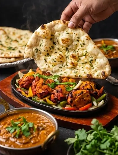 indian food tandoori and naan